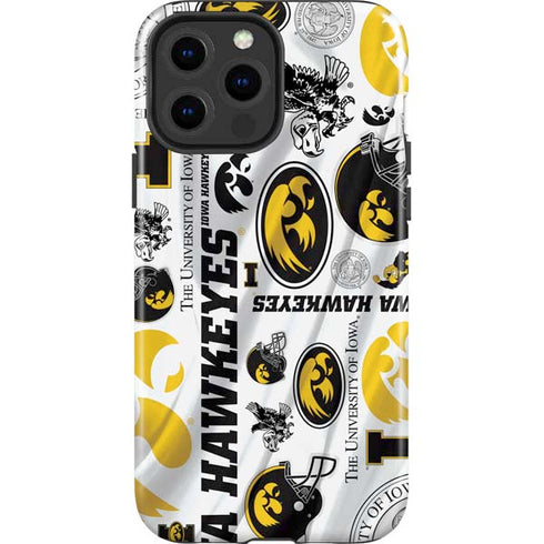 University of Iowa Hawkeyes Pattern iPhone 15 Pro Max Impact Case